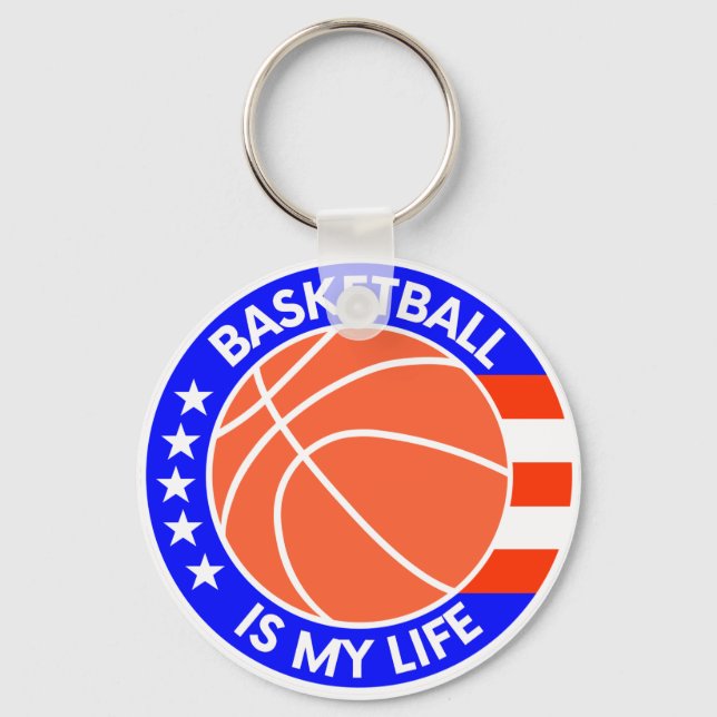Basketball ist mein Leben - Ideen von White-Player Schlüsselanhänger (Vorderseite)