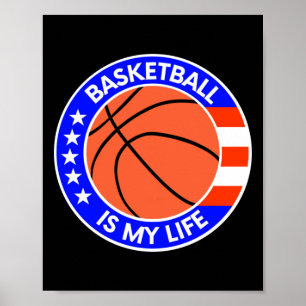 Basketball ist mein Leben ist die US-Flagge Poster
