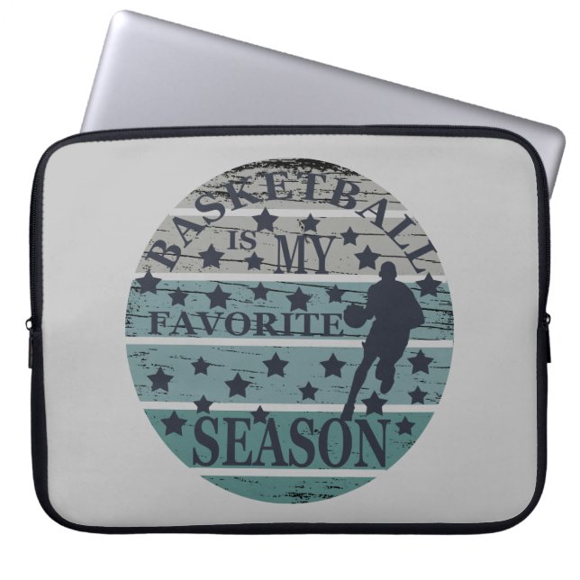 Basketball ist mein Lieblingssaison-Retrountergang Laptopschutzhülle (Vorderseite)