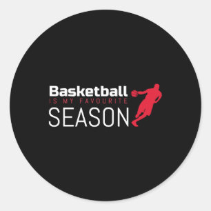Basketball ist mein Lieblingswurzel in der Saison Runder Aufkleber