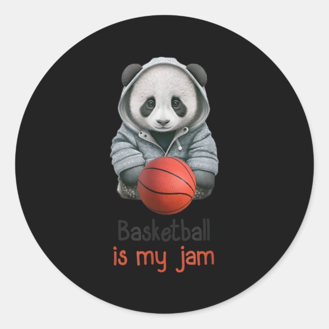 Basketball ist mein Marmeladenbär mit Basketball Runder Aufkleber (Vorderseite)
