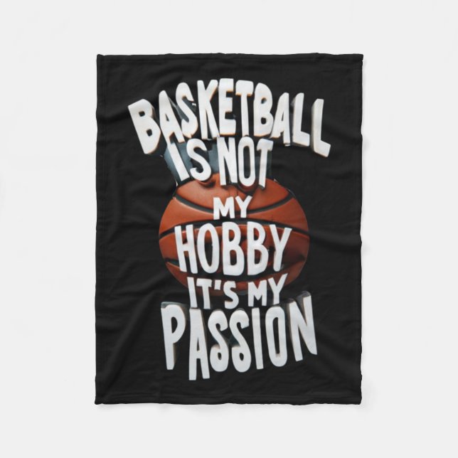 Basketball ist mein Pion Fleecedecke (Vorderseite)