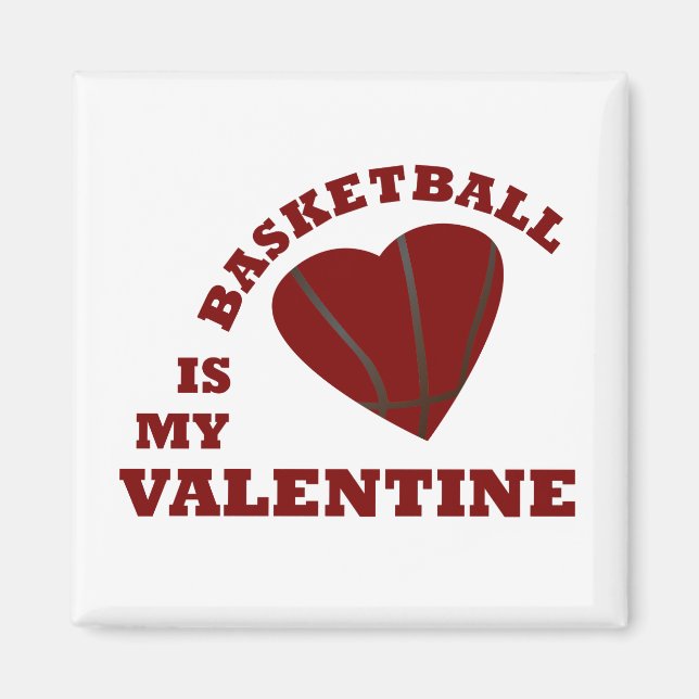 Basketball ist mein Valentinstag mit rotem Herz Magnet (Vorne)