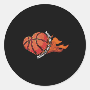 Basketball ist meine Freundin Ball Game Hoops spie Runder Aufkleber