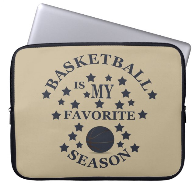 Basketball ist meine Lieblingsjahreszeit mit blaue Laptopschutzhülle (Vorderseite)