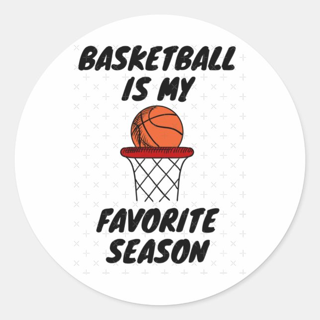 Basketball ist meine Lieblingssaison 8 Runder Aufkleber (Vorderseite)