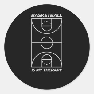 Basketball ist meine Therapie Runder Aufkleber