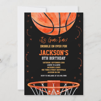 Basketball It's Game Time Sports Boy Birthday Einladung