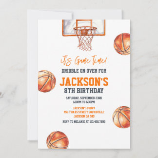 Basketball It's Game Time Sports Boy Birthday Einladung