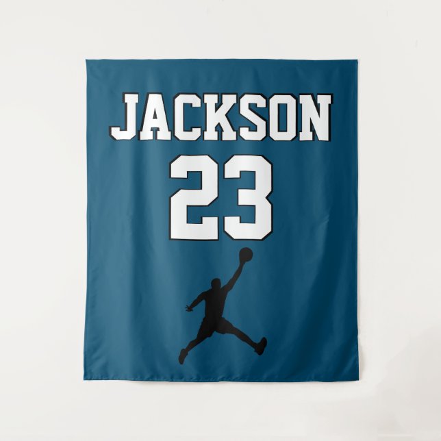 Basketball Jersey Hintergrund| Team-Nummer Wandteppich (Vorderseite)