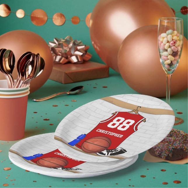 Basketball Jersey momento Pappteller (Multi)
