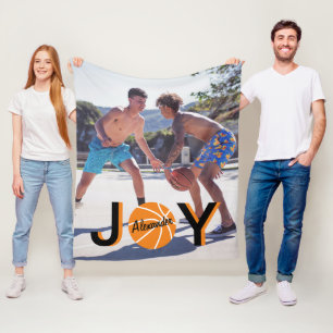 Basketball JOY Foto Fleece Blanket