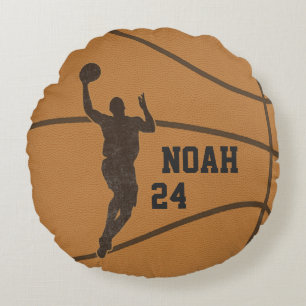 Basketball-Jungepersonalisiertes rundes Rundes Kissen