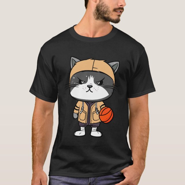 Basketball-Katzen T-Shirt (Vorderseite)
