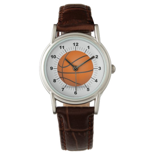 Basketball-Klassiker Lederuhr für Frauen Armbanduhr (Vorderseite)