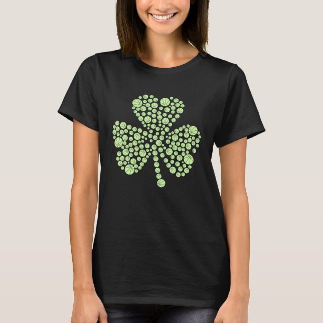 Basketball Kleeblatt Lucky C Irish St Patrick's Da T-Shirt (Vorderseite)