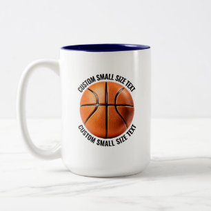 Basketball & Kleiner Text NAVY BLAU 425g Custom Zweifarbige Tasse
