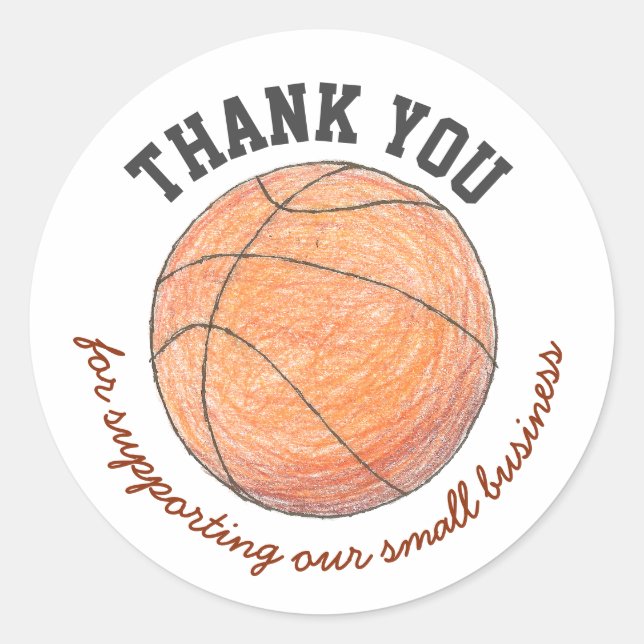 Basketball Kleinunternehmen danke Aufkleber (Vorderseite)