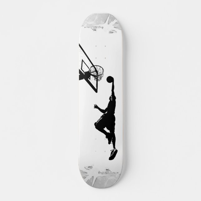 Basketball-Knall taucht Silhouette ein Skateboard (Vorne)