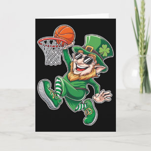 Basketball-Kobold St. Patrick's Day Lustiger Spiel Karte