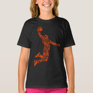 Basketball-Körbe Symbol Slam The Ball Mädchen- T-Shirt