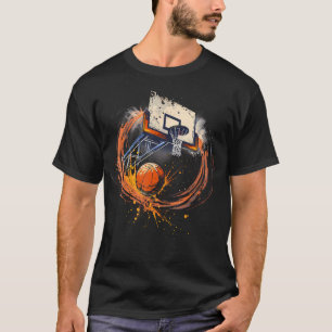 Basketball-Kunst Basketball-Fan Splash Basketball T-Shirt