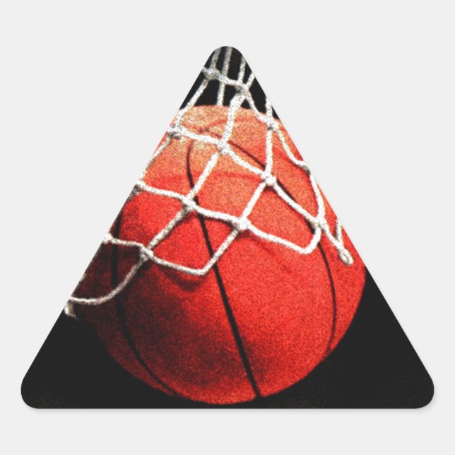 Basketball-Kunst Dreieckiger Aufkleber (Vorderseite)