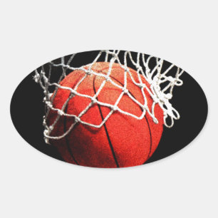 Basketball-Kunst Ovaler Aufkleber