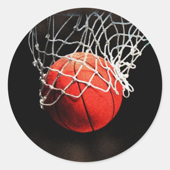 Basketball-Kunst Runder Aufkleber (Vorderseite)