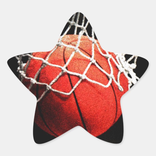 Basketball-Kunst Stern-Aufkleber (Vorderseite)