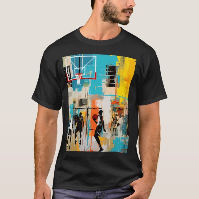 Basketball-Kunst T-Shirt (Vorderseite)