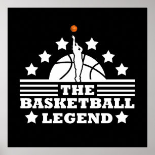 Basketball-Legende-Spieler Weißorange Poster