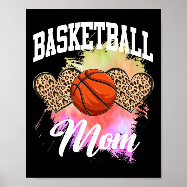Basketball Leopard gefärbte Krawatte Basketball Ma Poster (Vorne)