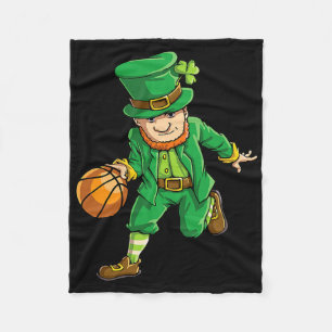 Basketball Leprechaun St Patricks Day Boys Kinder  Fleecedecke