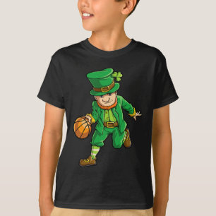 Basketball Leprechaun St Patricks Day Boys Kinder T-Shirt