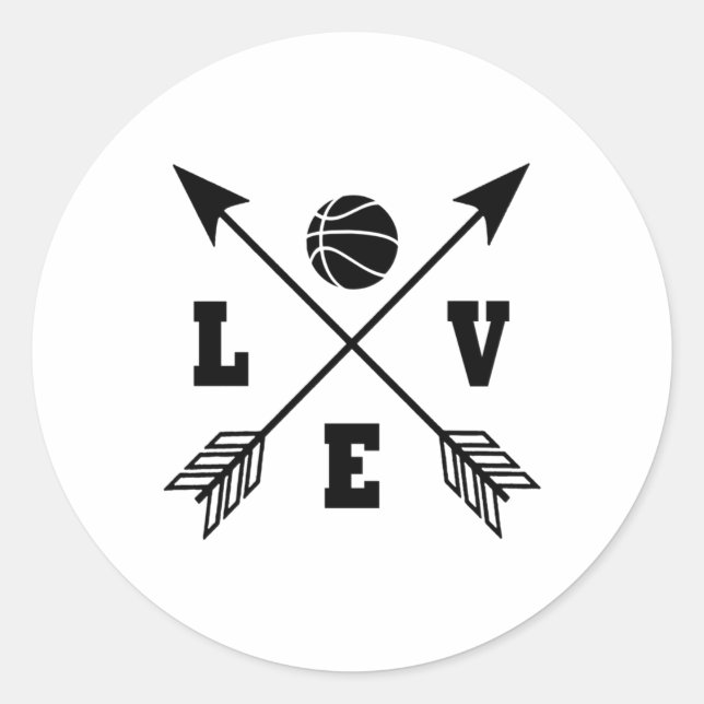Basketball Liebe 2 Runder Aufkleber (Vorderseite)