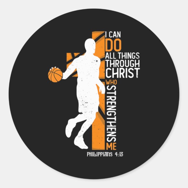 Basketball-Liebe alles, was ich durch Runder Aufkleber (Vorderseite)