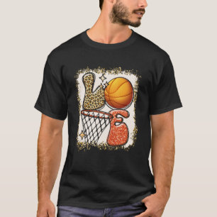 Basketball LIEBE Baller Girl Leopard Print Sunflov T-Shirt