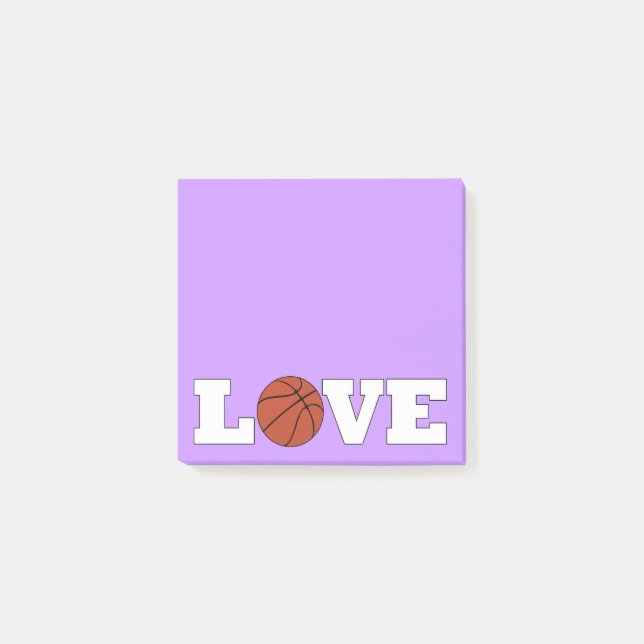 Basketball LIEBE Basketball Coach Desktop Notepad Post-it Klebezettel (Vorderseite)