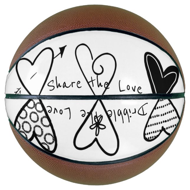 Basketball Liebe Schwarze Herzen teilen die Liebe (Vorderseite)