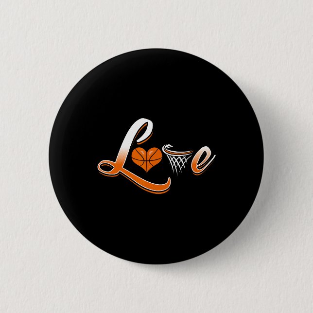 Basketball-Liebe-Shirt Button (Vorderseite)