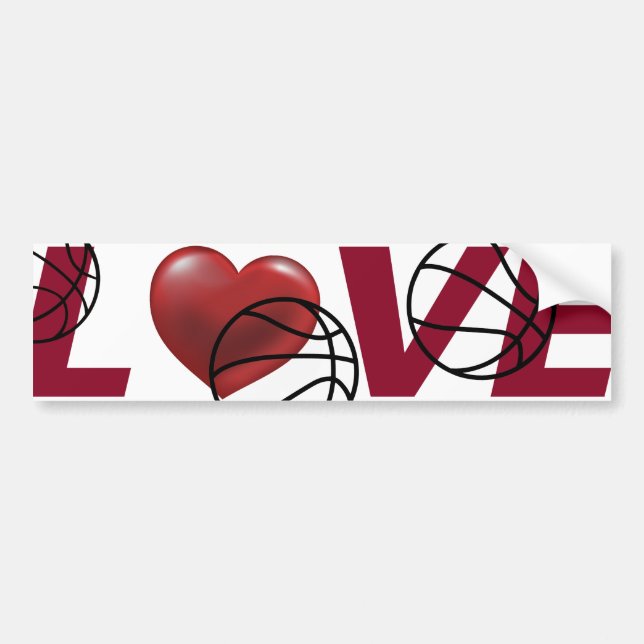 Basketball-Liebe-Stoßfänger und Eis-Brustaufkleber Autoaufkleber (Vorne)