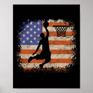 Basketball Liebt Vintages Basketballspiel der US-F Poster