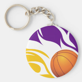 Basketball Lila und Gold Schlüsselanhänger