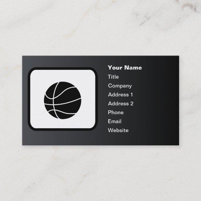 Basketball-Logo auf individueller schwarzer Seite Visitenkarte (Vorderseite)