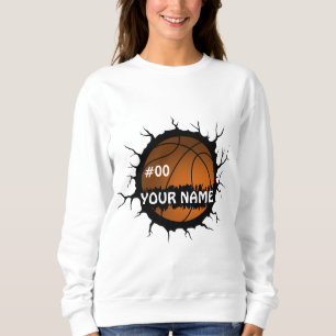 Basketball-Logo, Basketball-Individuelle Name Sweatshirt