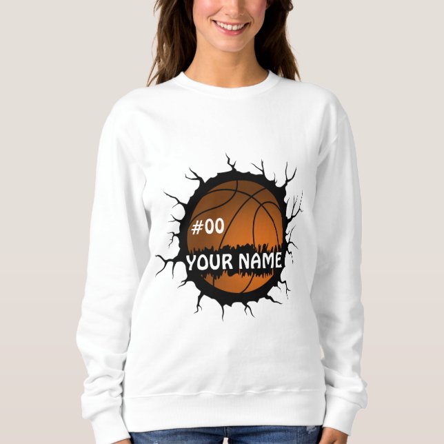 Basketball-Logo, Basketball-Individuelle Name Sweatshirt (Vorderseite)