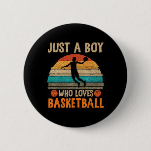 Basketball Lover Boys Basketball Player Sport Bass Button