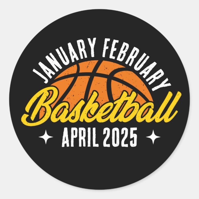 Basketball Lover Cool Player Moderner Personalisie Runder Aufkleber (Vorderseite)