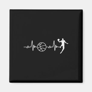 Basketball Lover Heartbeat Retro Basketball Magnet